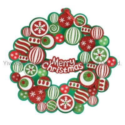 New Design Christmas Paper Wreath Christmas Window Sticker Door Sticker Christmas Window Sticker