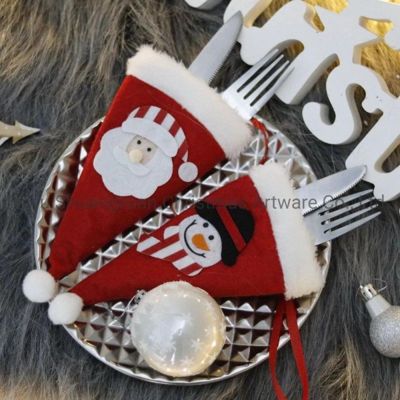 Stock New Design High Sales Christmas Plush Hat for Holiday Wedding Party Decoration Supplies Hook Ornament Craft Gifts