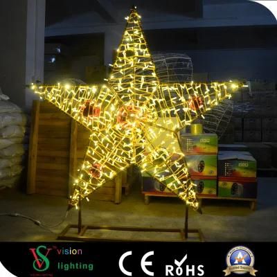 2022 New Outdoor Christmas Star &amp; Moon Decoration Motif Light