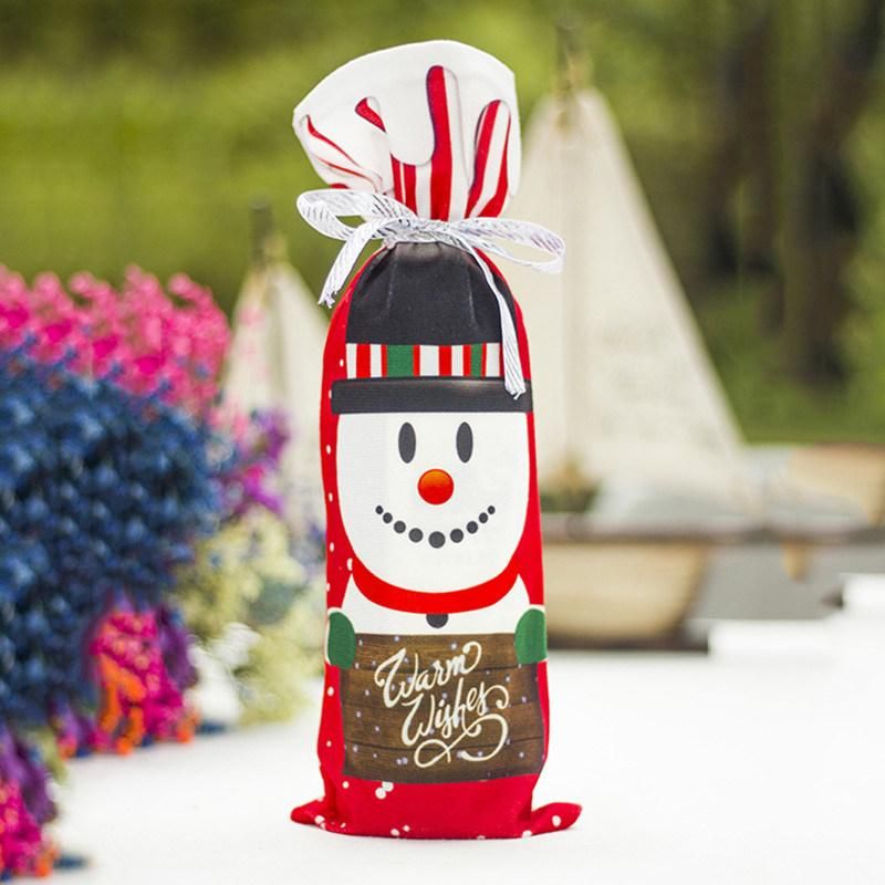 Dinner Party Table Christmas Decorations Santa Claus Wine Bottle Cover