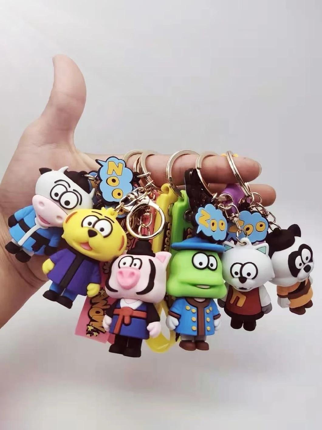 Cute Silicone Animal Cartoon Car Keychain Ring Bag Pendant Gift