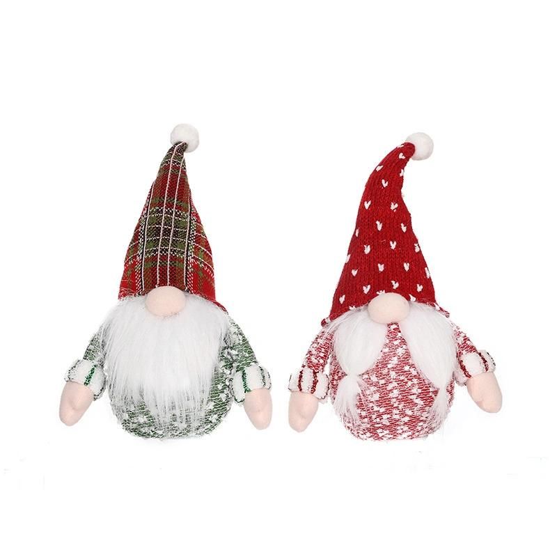 Cross Border New Christmas Decorations Glow Pot-Bellied Faceless Baby Pointy Hat Lighting Rudolph Holiday Ornaments