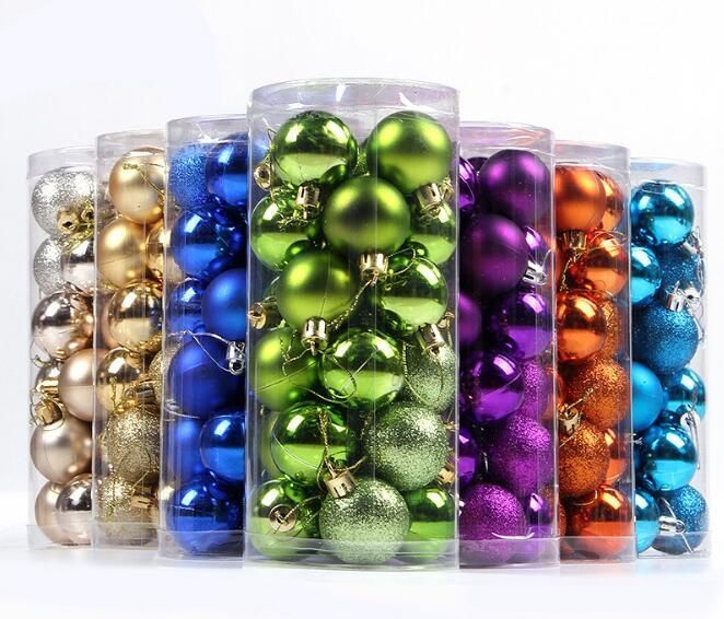 R2cm/3cm/4cm/6cm/8cm/10cm Colored Decorative Plastic Christmas Ball