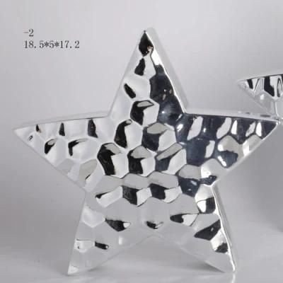 18.5*5*17.2cm Christmas Star Shape Ceramic Decor for Home Decoration