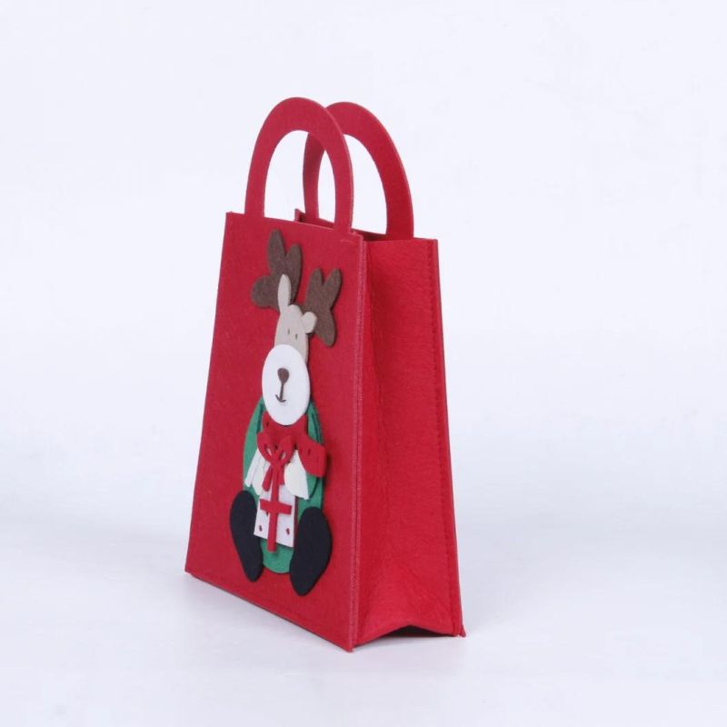 Cute Snowman Wool Felt Christmas Gift Bag for Kids in Customized Colors