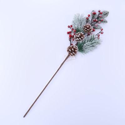 Hot Selling Artificial Snowy Berry Christmas Decoration Artificial Red Fruit Flower