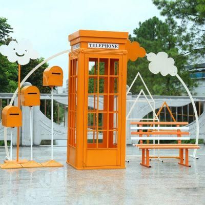 Customized Outdoor Red London Phone Box /Telephone Booth for Wedding Decor