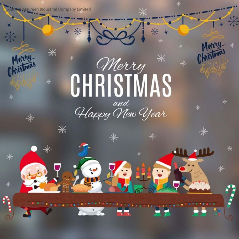 Christmas Ornaments 2022 Latest Decoration Waterproof and Anti-Static Window and French Door Glass Plastic Paste