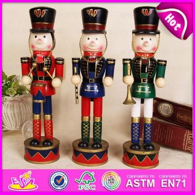 2015 New Style Wooden Nutcracker, Luxury Wooden Toy Nutcracker, Customized Wooden Christmas Gift Nutcracker Soldier W02A046