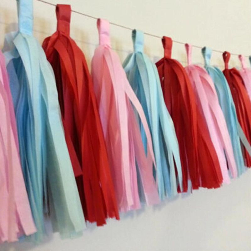 Colorful Hanging Decoration Tissue Paper Tassel Garland for Party Decoration