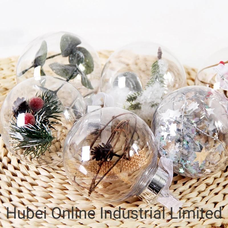 8cm 22g New Design Clear Plastic Christmas Balls Ornament