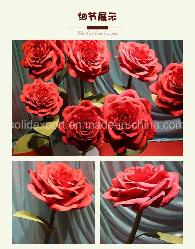 Handmaking Rose Paper Flower for Wedding Shop Window Display Decoration