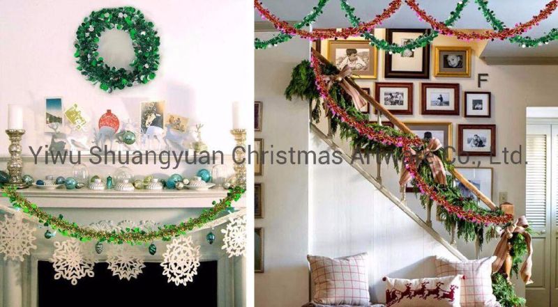 High Density Good Price Factory Direct Sale Christmas Tree Decorative 8/14cm*2m*6ply Bluepet Christmas Tinsel