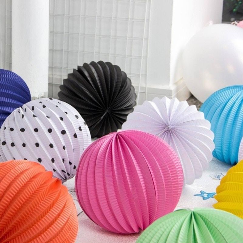 Birthday Party Decor Hanging Cylinder Accordion Paper Lantern