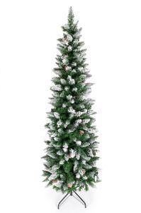 Artificial Pencil Christmas Tree, Snow Flocked Trees with Pine Cone Decoration Unlit