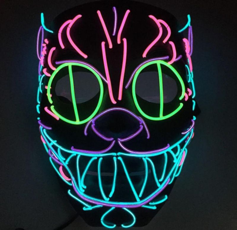 New Design Cool Light up EL Wire Cat Mask