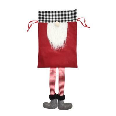 Sublimation Gnome Legs Blank Canvas Santa Sack Bag Wholesale Christmas