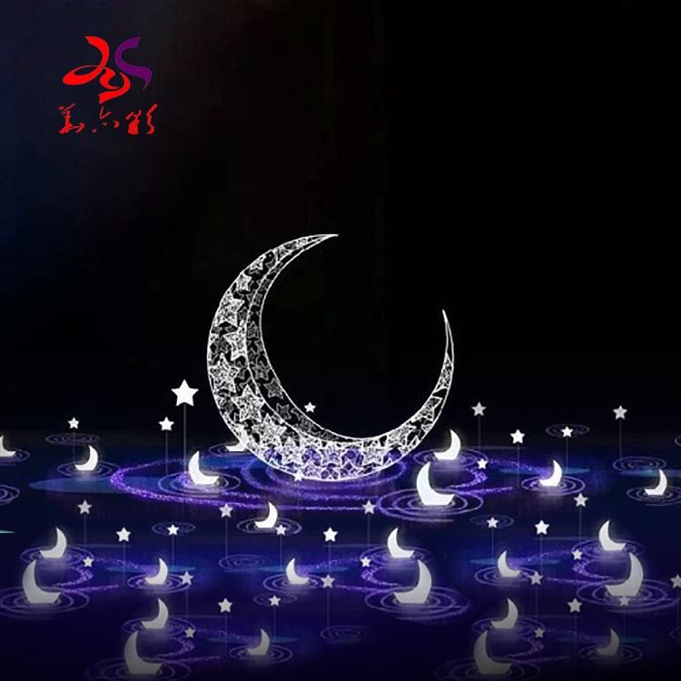 LED Ramadan White Moon Motif Light Outdoor Lighted Holiday Decorations