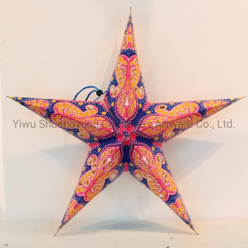 Christmas Paper Star for Holiday Wedding Party Decoration Supplies Hook Ornament Craft Gifts