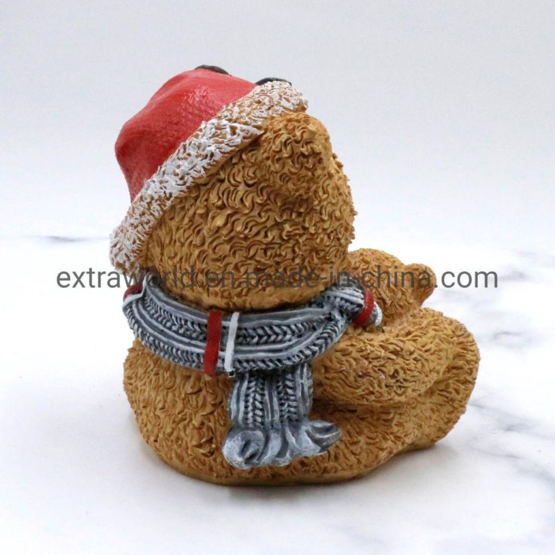 Resin Teddy Bear Cute Figure Table Decoration for Kid Gift