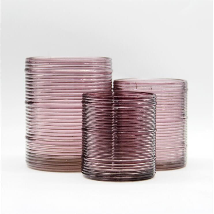 Best Selling Various Specifications Violet Glass Votive Candle Jar for Home Decoration