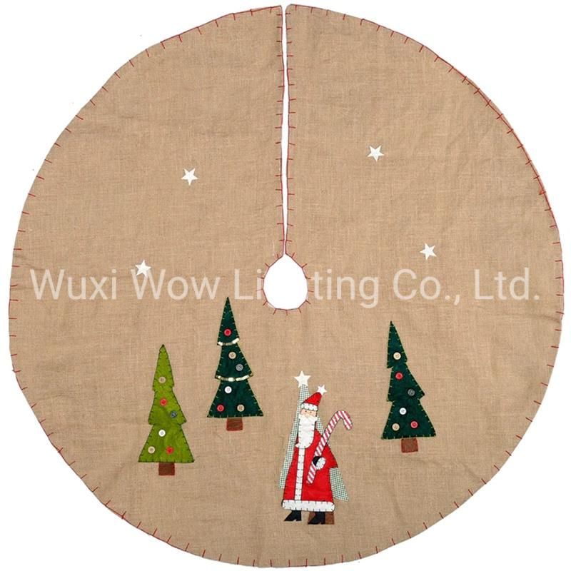 Santa Christmas Tree Skirt Decoration, 122 Cm - Brown/Multi-Colour