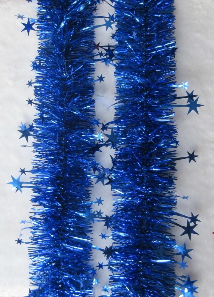 High Density Good Price Factory Direct Sale Christmas Tree Decorative 8/14cm*2m*6ply Bluepet Christmas Tinsel