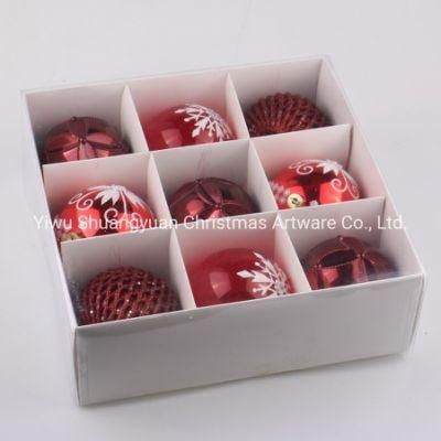 New Design Wine Red Plastic Christmas Tree Balls
