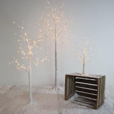Birch Branches Decorate Christmas Interiors with Nordic LED Lights