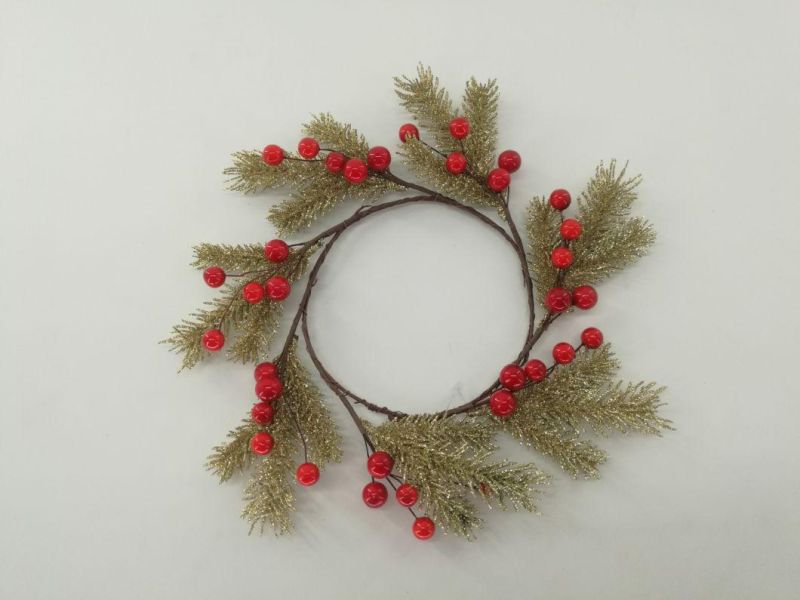 Wholesale Top Quality Artificial Christmas Glitters Ornament Wreaths for Xmas Decoration