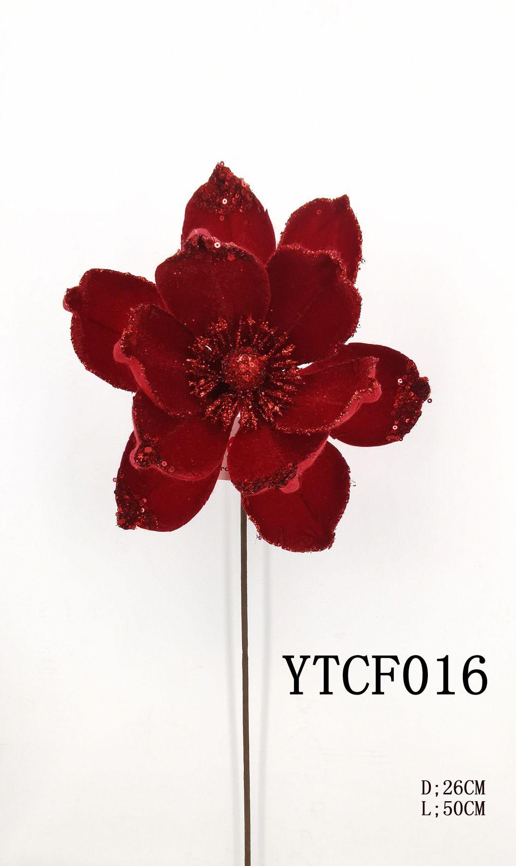 Ytcf017 White Magnolia Style Christmas Flowers with Cheap Price