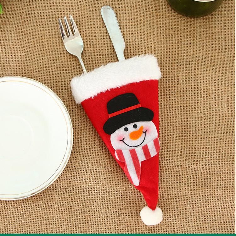 Christmas Dinner Table Decorations Silverware Holder Mini Xmas Socks Tableware Holder Christmas Spoon Knife Fork Bag