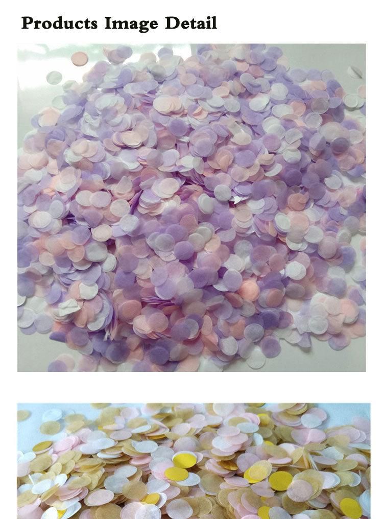 Eco Dissolved in Water 1cm, 1.5cm, 2cm, 2.5cm Circle Biodegradable Paper Confetti Factory Price Colorful Rice Paper Tissue Confetti