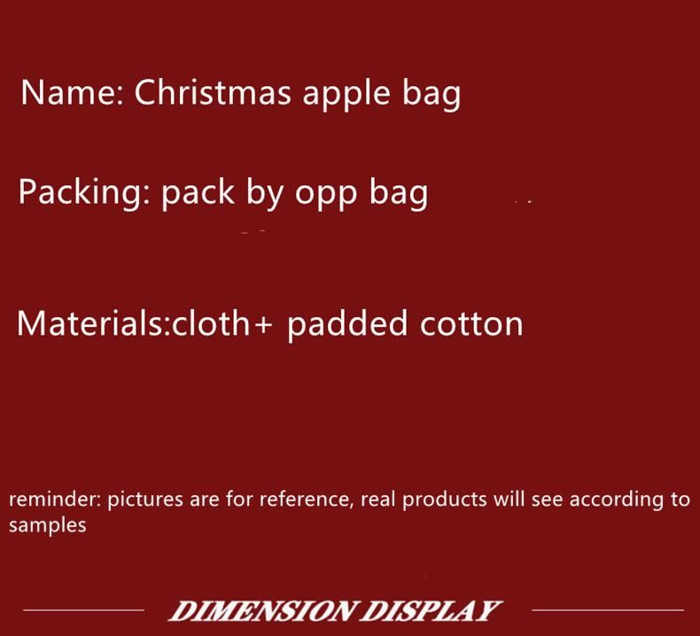 2022 Hot Selling Children′ S Christmas Gift Apple Bag Christmas Eve Apple Bag
