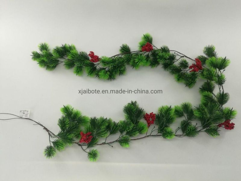 1.7m Artifical Plastic Eucalyptus Garland with Berry--Double Green