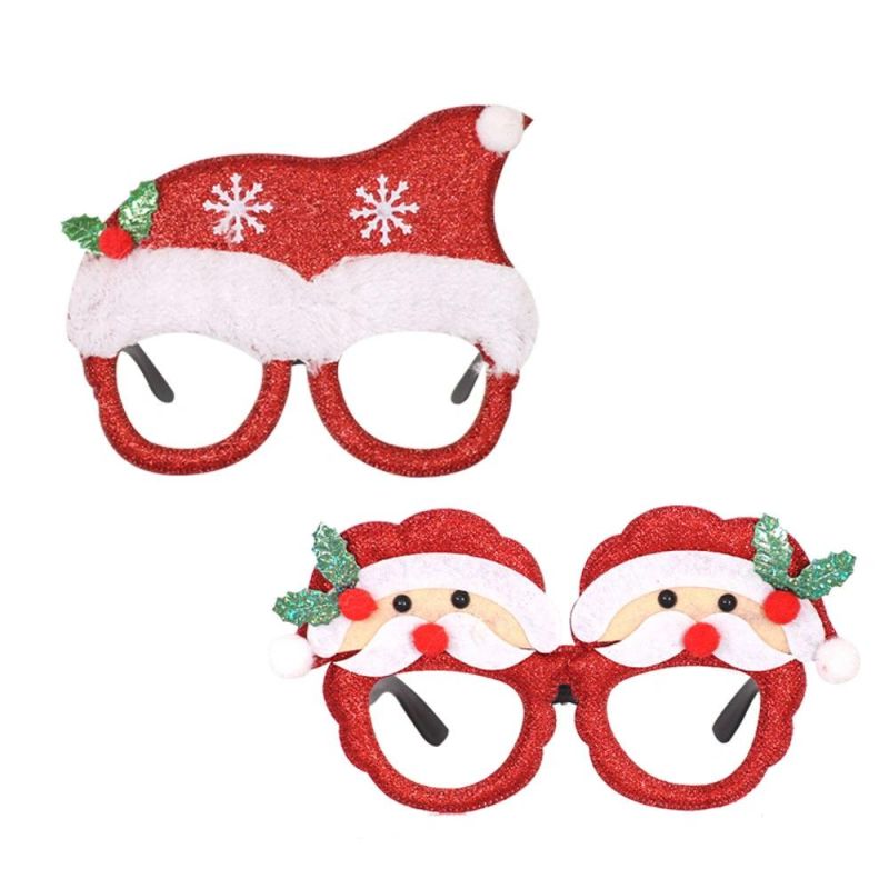 Christmas Decorations for Home Decor New Year Glasses Gifts for Children Santa Claus Deer Snowman Christmas Ornaments Glasses