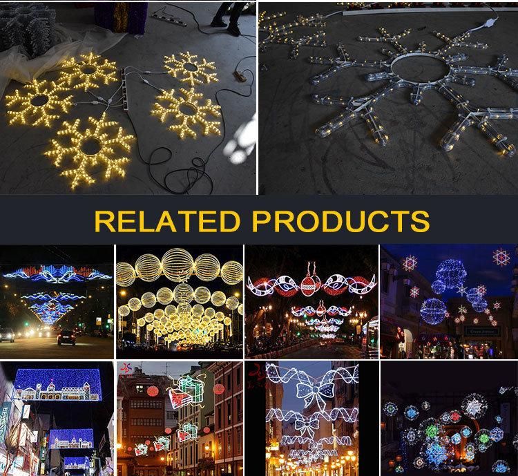 Moon and Star Across Street Motif Lights for Outdoor Decorations