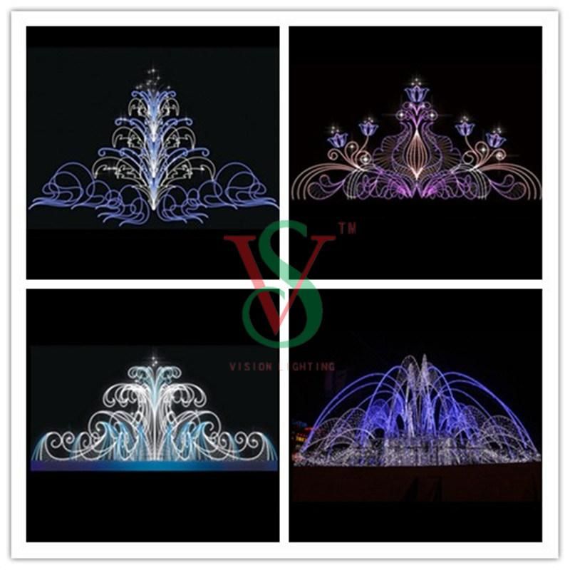 Outdoor Project Personalized Christmas Decoration 3D LED Fountain Motif Light