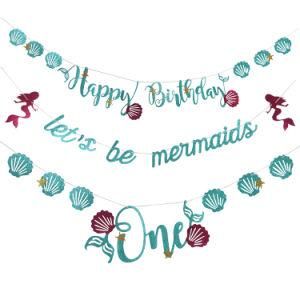 Umiss Paper Banner Mermaid Party Supplier Mermaid Birthday Party Decor