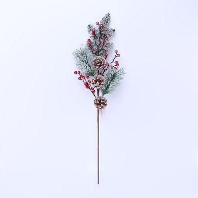 20cm Christmas Pick with Pine Cone and White Berries