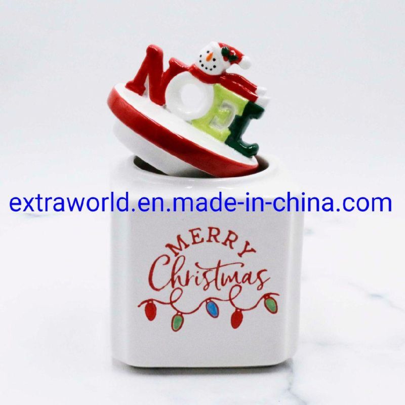 2021 New Design 3D Ceramic Storage Jar for Christmas