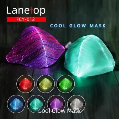 Music Festival Luminous Half Face Mask DJ Christmas Party Glow in Dark Fiber Optic Masks Rave Glowing LED Light up Mask