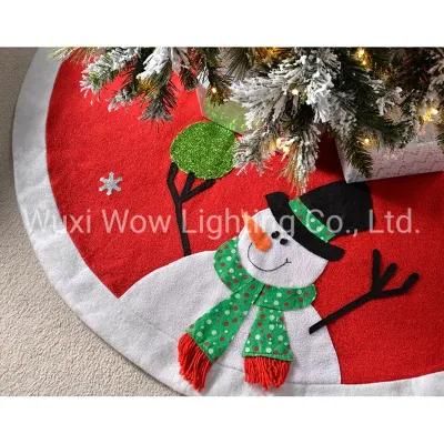 Snowman Christmas Tree Skirt Decoration, 122 Cm - Large, Red/White