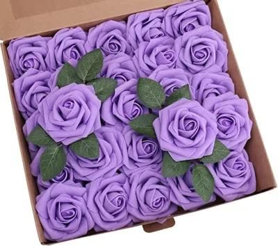 Flowers Realistic Roses Bouquet Long Stem for Home Wedding Decoration Party