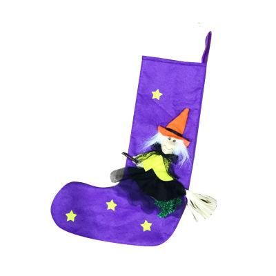 BSCI Unique Design Felt Halloween Decoration Witch Stocking Halloween