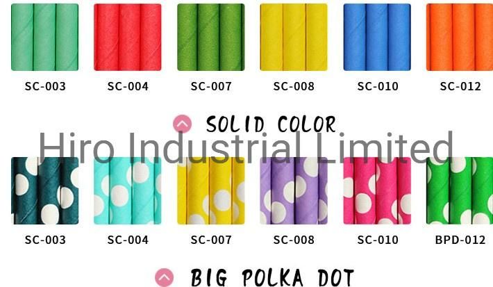 Eco-Friendly Biodegradable Paper Straw with Colorful for Drinking or Wedding Party Decoration Straws