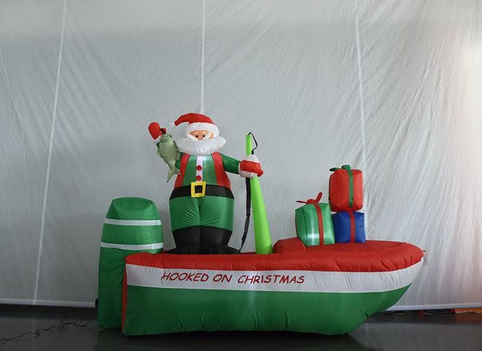 Santa Claus and with Inflatable Balloons for Christmas Outdoor Decoration