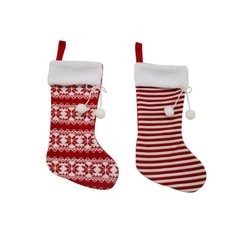 Fancy Christmas Stockings Plush Xmas Santa Snowman 3D Stuffed Socks