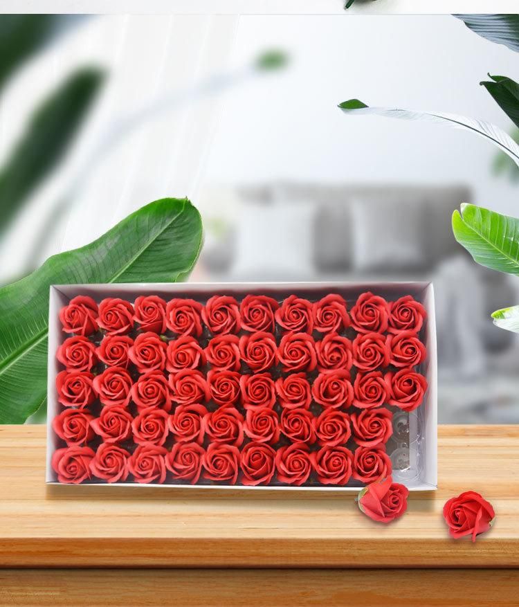 Factory Wholesale Valentine′s Day Gift 50PCS/Boxe Three Layer 5cm Rose Flower Soap Flower Head