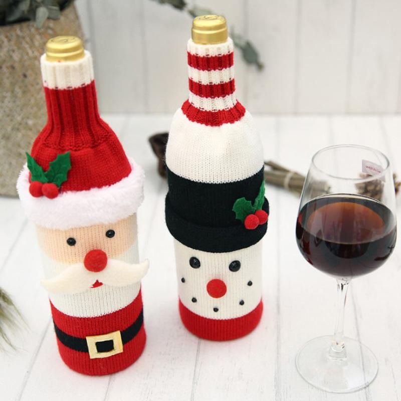 Champagne Wine Bottle Decorations Christmas Bottles Packing Gift Bags